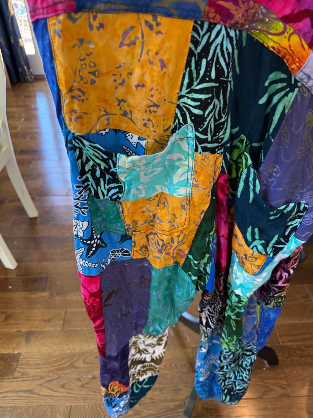 Colorful Patchwork Overalls size small - Picture 9 of 12